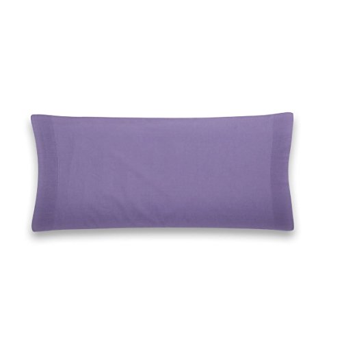 Sancarlos - Funda de almohada para cama, 100% Algodón percal, Color lila, 75 cm