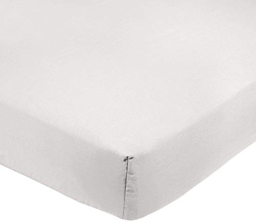 Amazon Basics - Sábana bajera ajustable (polialgodón 200 hilos) Blanco - 200 x 200 x 30 cm