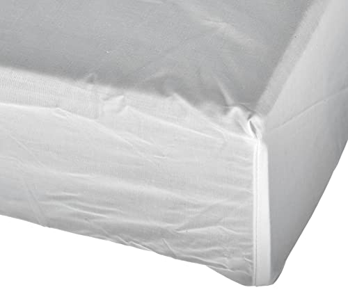 Amazon Basics Everyday - Sábana bajera ajustable (100% algodón) Blanco - 90 x 190 x 30 cm