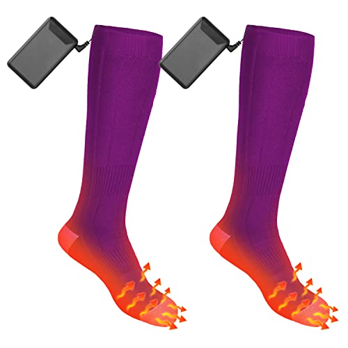 Heated Socks for Men Women, Rechargeable Electric Socks with 2 x 4000mAh Batteries