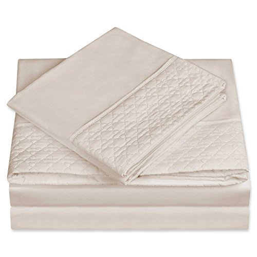 Elegant Comfort®,Juego de sábanas bajeras de 4 piezas, 1500 hilos, diseño acolchado, sábana bajera...