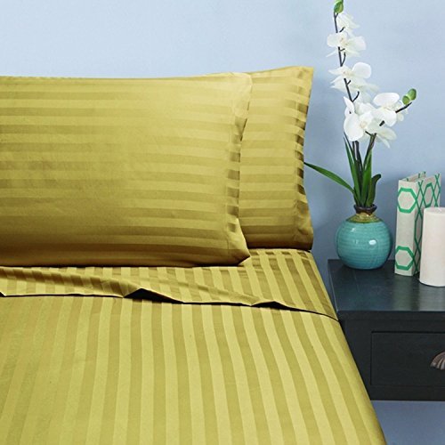 Elegancia y Confort® 1500 Hilos – Damasco Stripes- Egipcio Calidad Tacto Suave Arrugas y Resistente a la...
